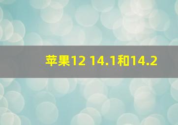 苹果12 14.1和14.2